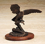 "Touch 'N Go" Bald eagle in flight - Bronze